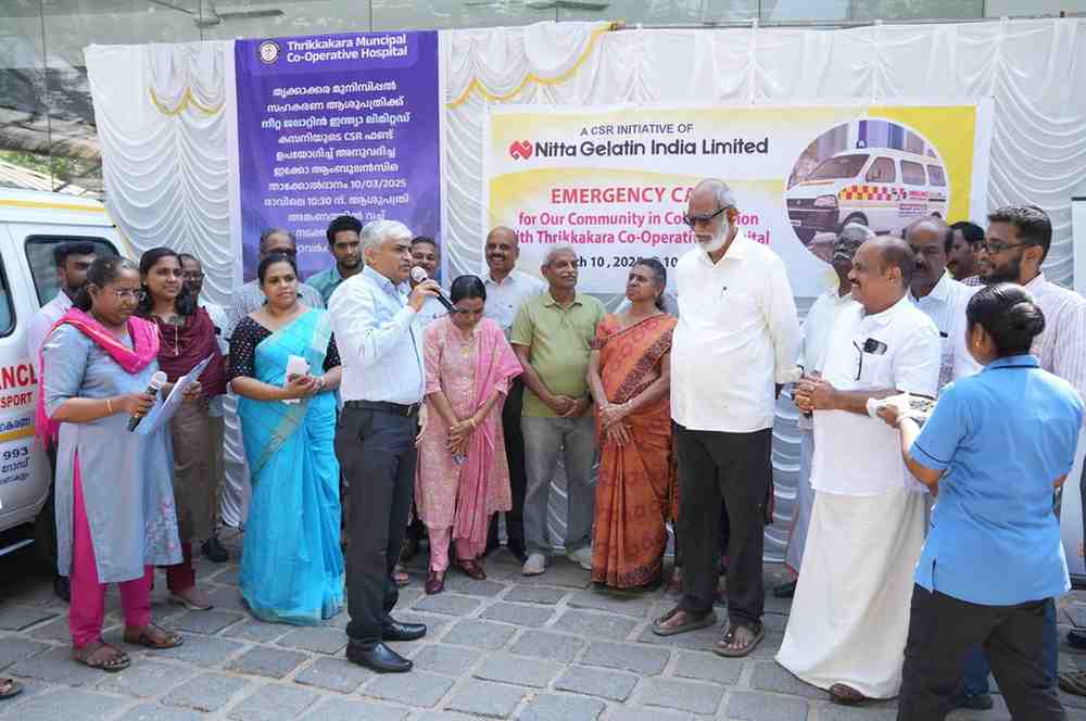 Nitta Gelatin India Ltd Donates Emergency Ambulance to Thrikkakkara Municipality